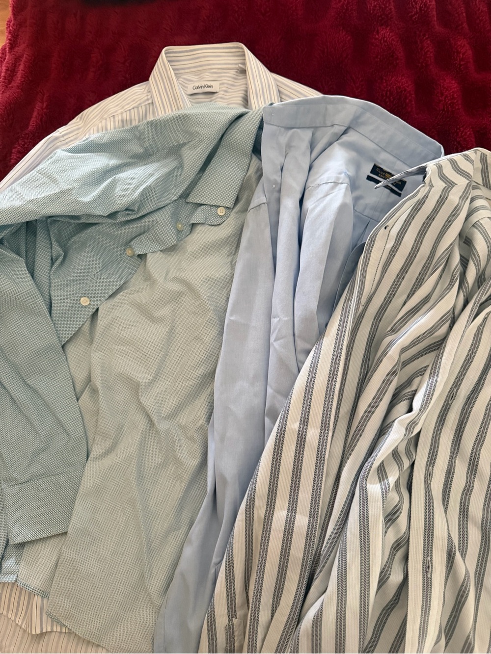 Calvin Klein Light Blue Men's Dress Shirt and 2 other long sleeve shirts size L